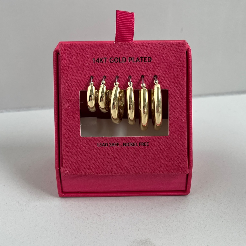 House of Harlow gold plated hoop earring set